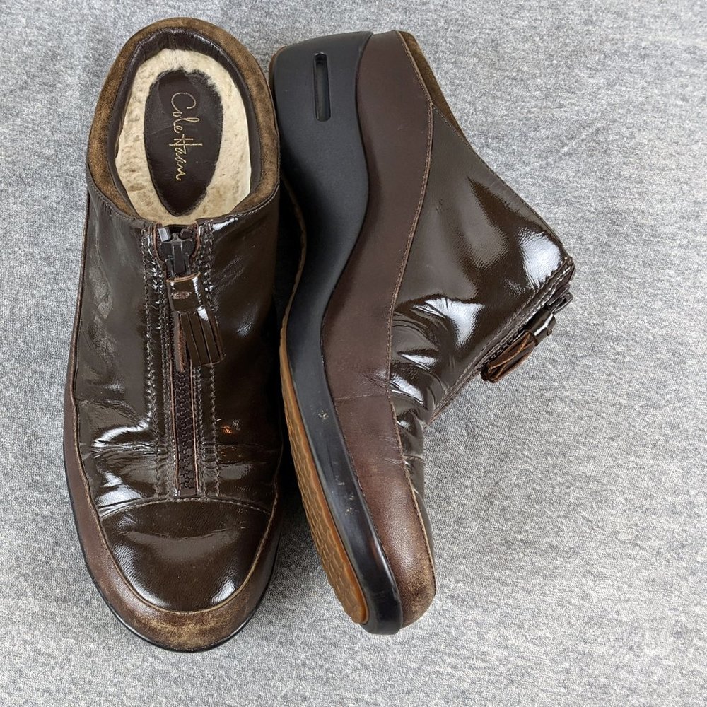 Cole Haan 8.5 mules Nikeaire zipup slides womens' shoes fleece lined